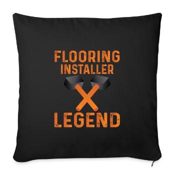 Flooring legend - Sofa pillowcase 17,3'' x 17,3'' (45 x 45 cm) - black - Front