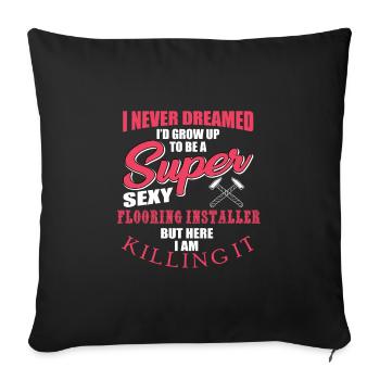 Floor layers - Sofa pillowcase 17,3'' x 17,3'' (45 x 45 cm) - black - Front