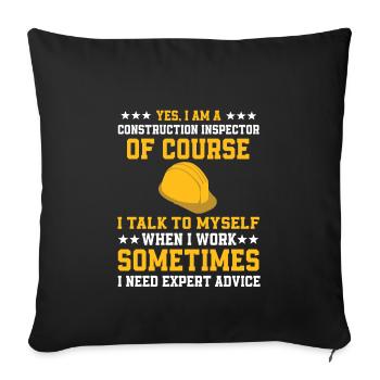 Meilleur inspecteur en bâtiment de tous les temps - Housse de coussin décorative 45 x 45 cm - noir - Devant