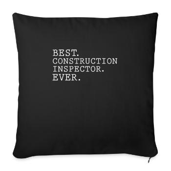 Meilleur inspecteur en bâtiment de tous les temps - Housse de coussin décorative 45 x 45 cm - noir - Devant