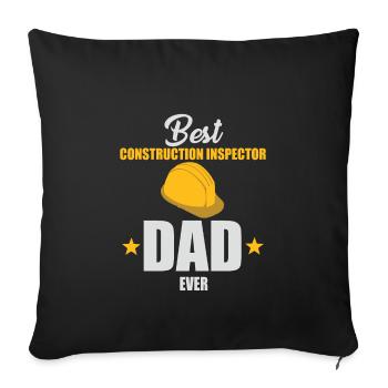 Inspecteur en bâtiment Papa - Housse de coussin décorative 45 x 45 cm - noir - Devant