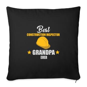 Building inspector grandfather - Sofa pillowcase 17,3'' x 17,3'' (45 x 45 cm) - black - Front