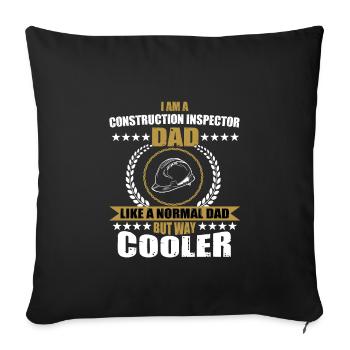 Building Inspector Papa - Sofa pillowcase 17,3'' x 17,3'' (45 x 45 cm) - black - Front