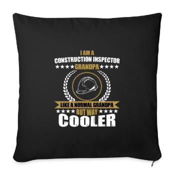 Building inspector Grandpa - Sofa pillowcase 17,3'' x 17,3'' (45 x 45 cm) - black - Front
