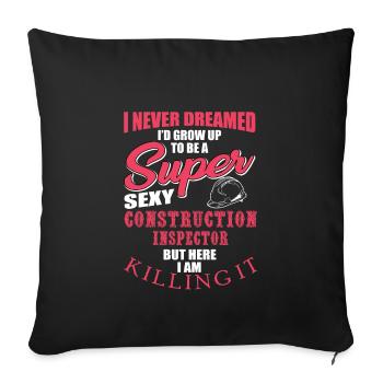 Funny Building Inspector Design - Sofa pillowcase 17,3'' x 17,3'' (45 x 45 cm) - black - Front