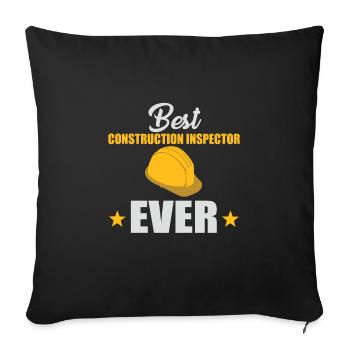 Meilleur inspecteur en bâtiment de tous les temps - Housse de coussin décorative 45 x 45 cm - noir - Devant