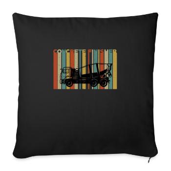 Concrete mixer trucks - Sofa pillowcase 17,3'' x 17,3'' (45 x 45 cm) - black - Front