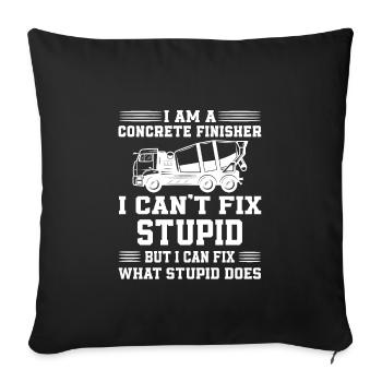 Conception de finition de béton - Housse de coussin décorative 45 x 45 cm - noir - Devant
