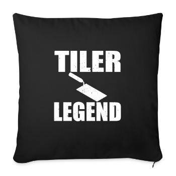 Légende du carrelage - Housse de coussin décorative 45 x 45 cm - noir - Devant