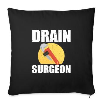 Funny plumber shirt - Sofa pillowcase 17,3'' x 17,3'' (45 x 45 cm) - black - Front