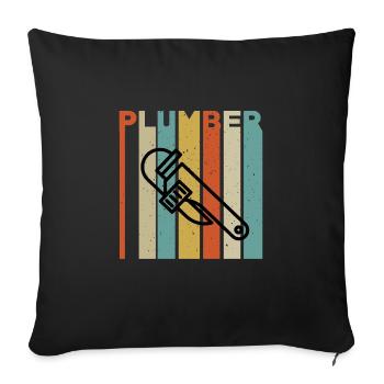 Plumber Pipe Tongs T-shirt - Sofa pillowcase 17,3'' x 17,3'' (45 x 45 cm) - black - Front