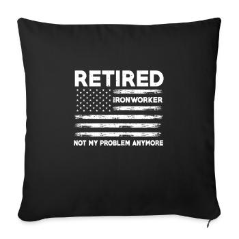 Retired U.S. Flag Steelworkers - Sofa pillowcase 17,3'' x 17,3'' (45 x 45 cm) - black - Front