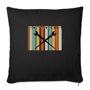Travailleurs métallurgistes - Housse de coussin décorative 45 x 45 cm - noir - Devant