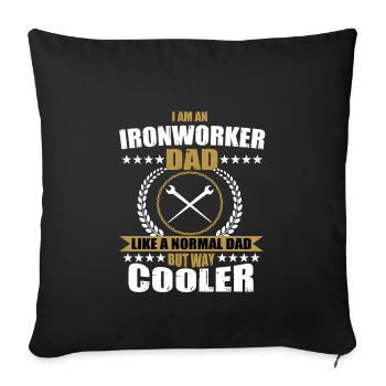 Drôle de travailleur métallurgique Papa Design - Housse de coussin décorative 45 x 45 cm - noir - Devant