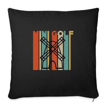 Minigolf Moulin à vent - Housse de coussin décorative 45 x 45 cm - noir - Devant