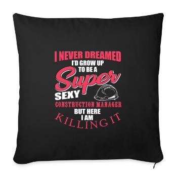 Site Manager Design - Sofa pillowcase 17,3'' x 17,3'' (45 x 45 cm) - black - Front