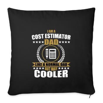 Estimateur de coûts papa - Housse de coussin décorative 45 x 45 cm - noir - Devant