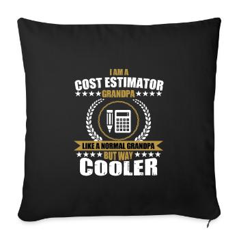 Estimateur de coûts grand-père - Housse de coussin décorative 45 x 45 cm - noir - Devant