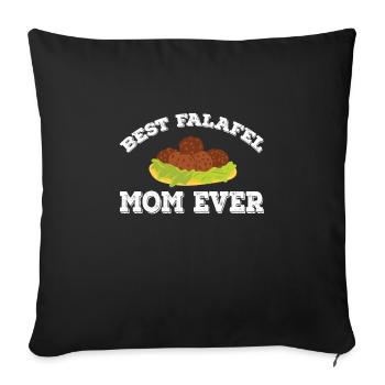 Best Falafel Mom Ever - Sofa pillowcase 17,3'' x 17,3'' (45 x 45 cm) - black - Front