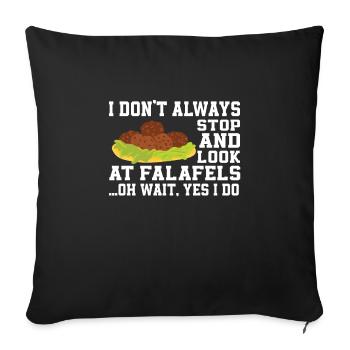 Funny Falafel Lover Saying - Sofa pillowcase 17,3'' x 17,3'' (45 x 45 cm) - black - Front