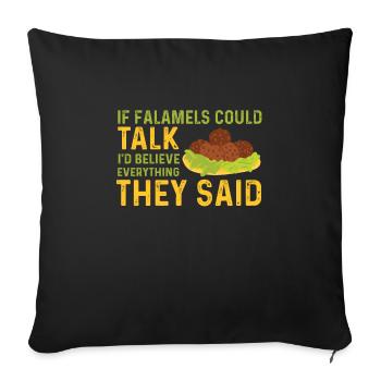 Funny falafel saying - Sofa pillowcase 17,3'' x 17,3'' (45 x 45 cm) - black - Front