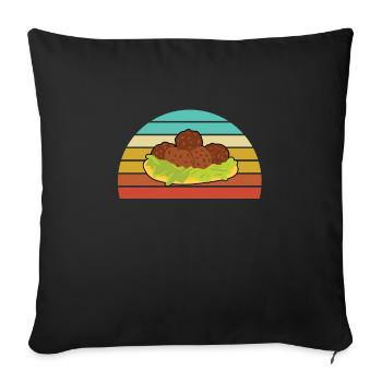 Retro Falafel - Sofa pillowcase 17,3'' x 17,3'' (45 x 45 cm) - black - Front