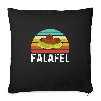Retro falafel - Sofa pillowcase 17,3'' x 17,3'' (45 x 45 cm) - black - Front