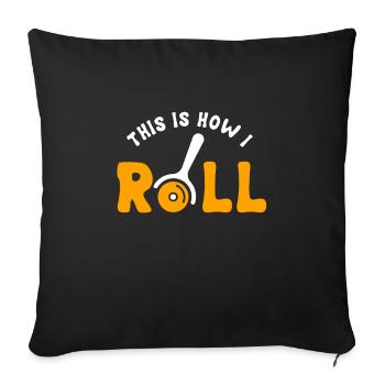Conception de coupe-pizza - Housse de coussin décorative 45 x 45 cm - noir - Devant
