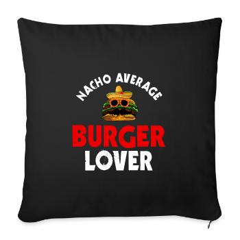 Burger Und Nacho Shirt - Sofakissenbezug 45 x 45 cm - Schwarz - Vorne