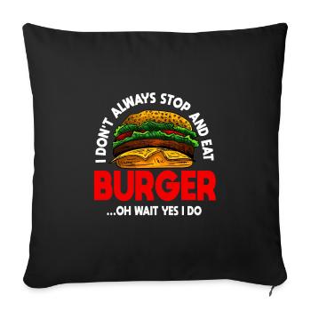 Funny Burger Gift - Sofa pillowcase 17,3'' x 17,3'' (45 x 45 cm) - black - Front