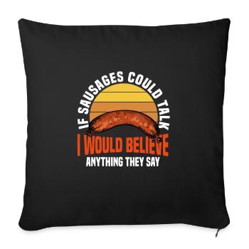 Sausage Fan Design - Sofa pillowcase 17,3'' x 17,3'' (45 x 45 cm) - black - Front
