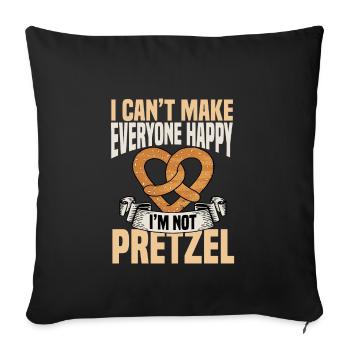 Funny Pretzel Shirt - Sofa pillowcase 17,3'' x 17,3'' (45 x 45 cm) - black - Front