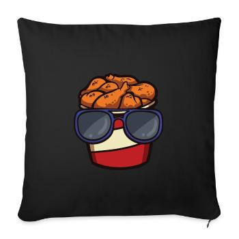 Fried Chicken Bucket with - Sofa pillowcase 17,3'' x 17,3'' (45 x 45 cm) - black - Front