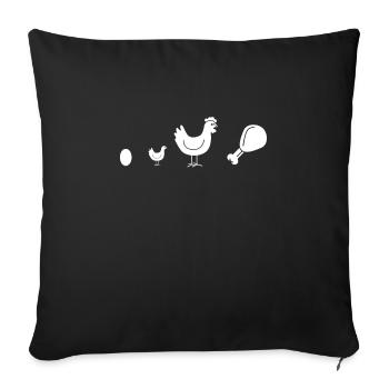 Fried chicken evolution - Sofa pillowcase 17,3'' x 17,3'' (45 x 45 cm) - black - Front