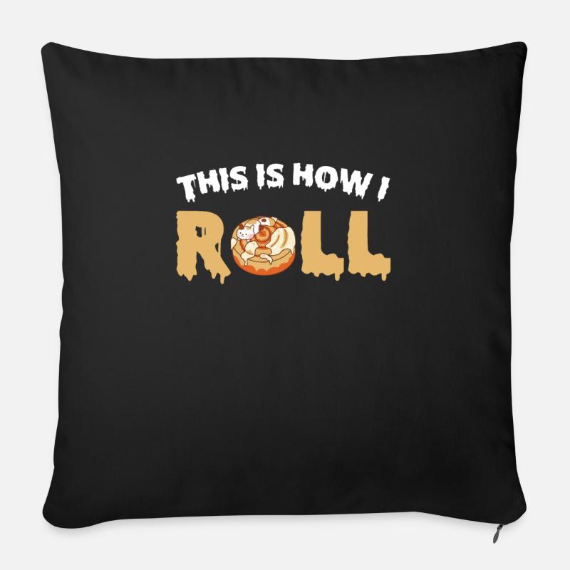 Funny pun with cinnamon rolls - Sofa pillowcase 17,3'' x 17,3'' (45 x 45 cm) - black