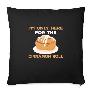Drôle de cadeau de rouleau à la cannelle - Housse de coussin décorative 45 x 45 cm - noir - Devant