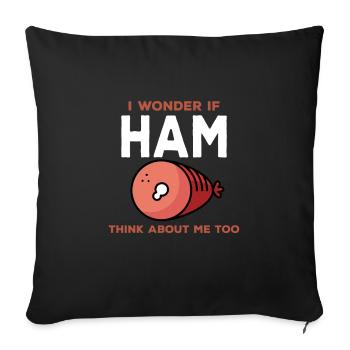Design cool pour les amateurs de jambon - Housse de coussin décorative 45 x 45 cm - noir - Devant