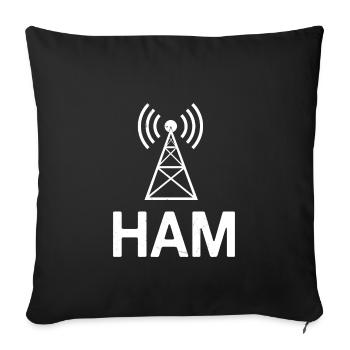 Amateur Radio Design - Sofa pillowcase 17,3'' x 17,3'' (45 x 45 cm) - black - Front