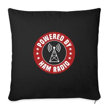 Powered by amateur radio - Sofa pillowcase 17,3'' x 17,3'' (45 x 45 cm) - black - Front