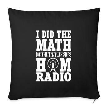 Funny amateur radio shirt - Sofa pillowcase 17,3'' x 17,3'' (45 x 45 cm) - black - Front