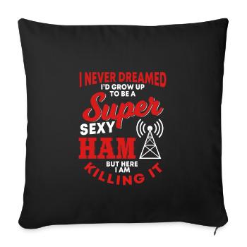 Amateur radio - Sofa pillowcase 17,3'' x 17,3'' (45 x 45 cm) - black - Front