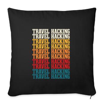 Travel Hacking Schrift - Sofakissenbezug 45 x 45 cm - Schwarz - Vorne