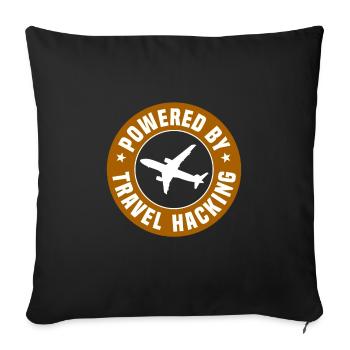 Powered by Travel Hacker - Sofa pillowcase 17,3'' x 17,3'' (45 x 45 cm) - black - Front