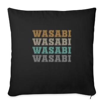 Lettrage Wasabi - Housse de coussin décorative 45 x 45 cm - noir - Devant