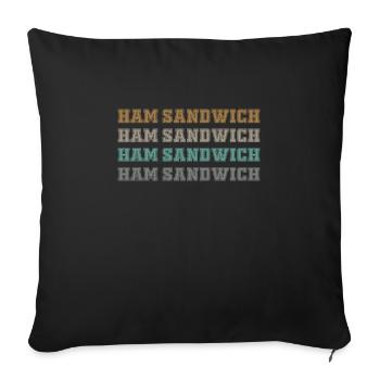 Ham sandwich - Sofa pillowcase 17,3'' x 17,3'' (45 x 45 cm) - black - Front