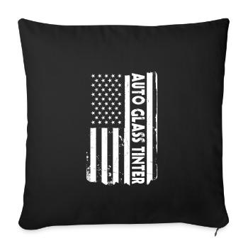 USA Flag Car Glass Tinter - Sofa pillowcase 17,3'' x 17,3'' (45 x 45 cm) - black - Front