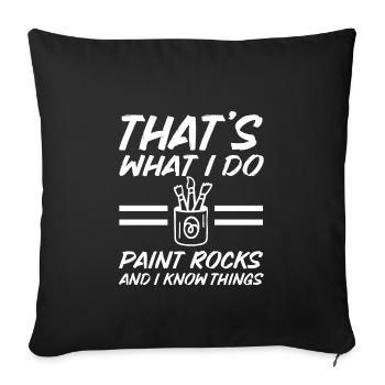 T-shirt de peinture rupestre drôle - Housse de coussin décorative 45 x 45 cm - noir - Devant