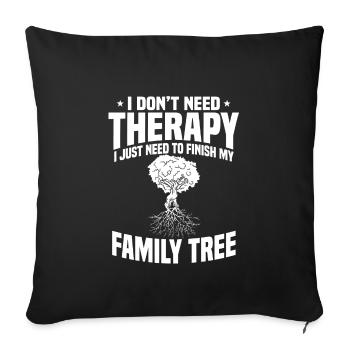 Fun Family Tree Research Design - Sofa pillowcase 17,3'' x 17,3'' (45 x 45 cm) - black - Front