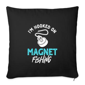 I'm addicted to magnetic fish - Sofa pillowcase 17,3'' x 17,3'' (45 x 45 cm) - black - Front