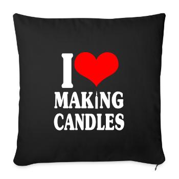J’adore faire des bougies - Housse de coussin décorative 45 x 45 cm - noir - Devant